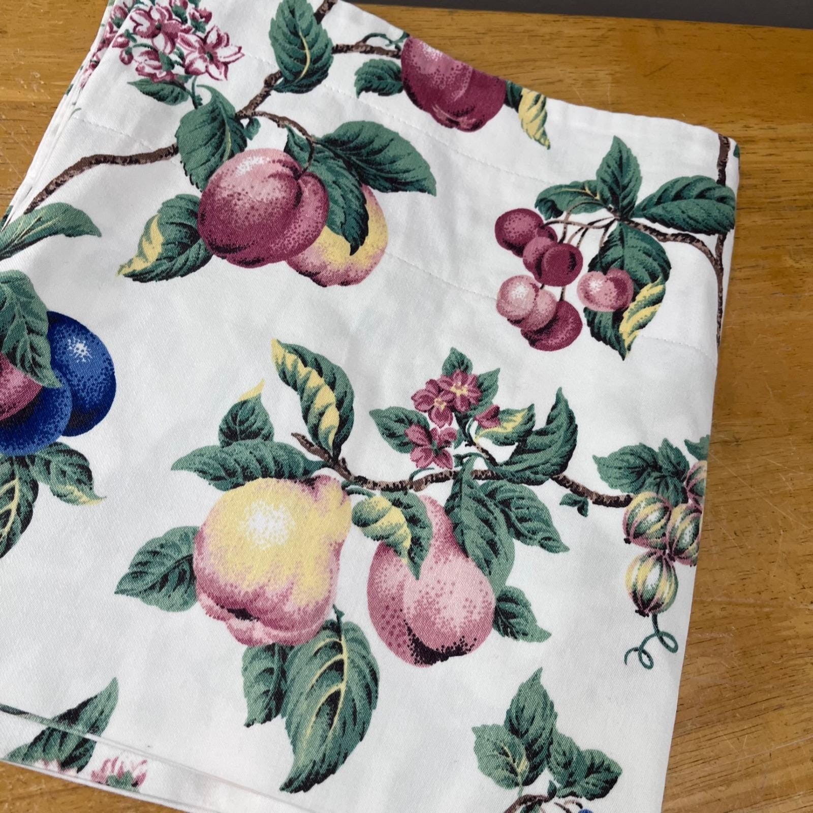 Vtg Cottagecore Fruit Botanical Window Valance 50×13 Farmhouse Orchard Print