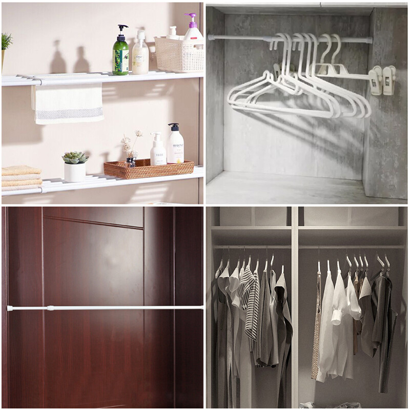 2-6PCS Curtain Tension Rods | 15 to 45 inches(Approx.) Spring Curtain Rod Set