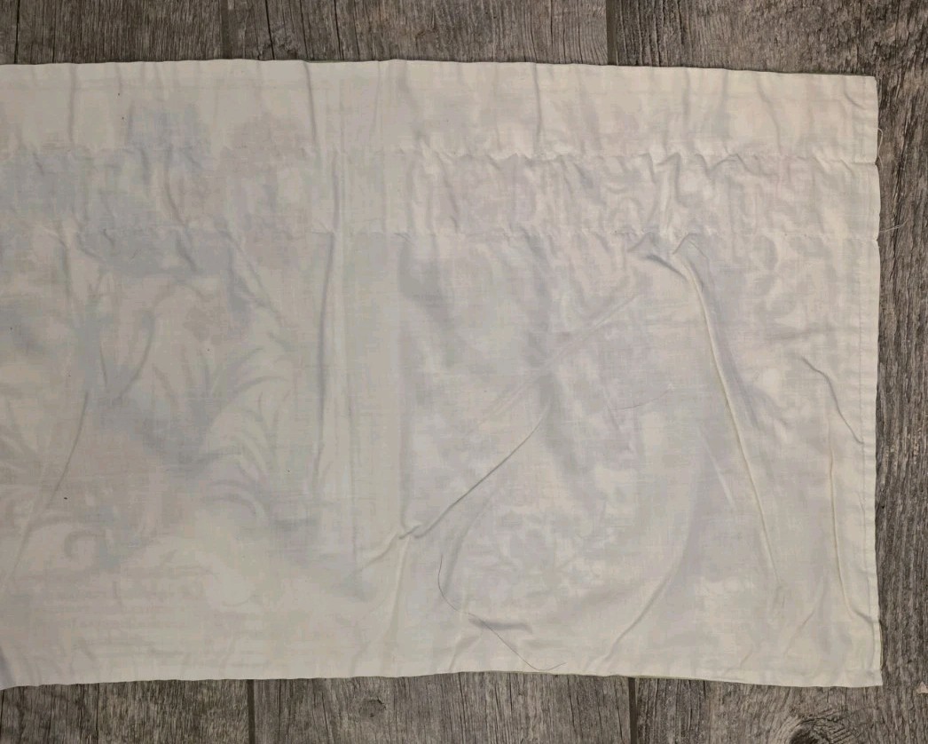 Curtain Valance Vtg Botanical Plants And Flowers Green Multi 12.5″x166″ Cotton