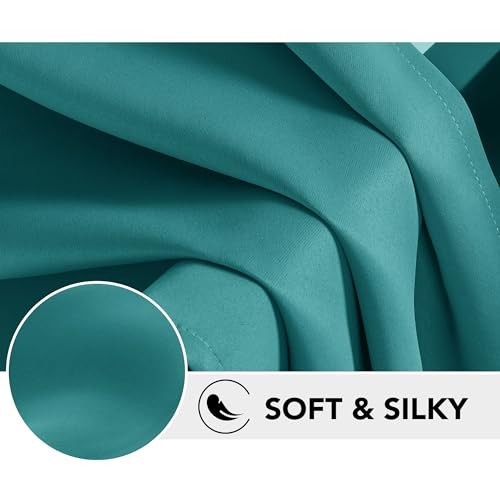 Blackout Curtains Panels for Bedroom – 42″W x 63″L (Pack of 2) Turquoise
