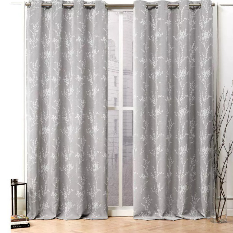 Nicole Miller Turion Floral Room Darkening Blackout Grommet Top Curtain Panels