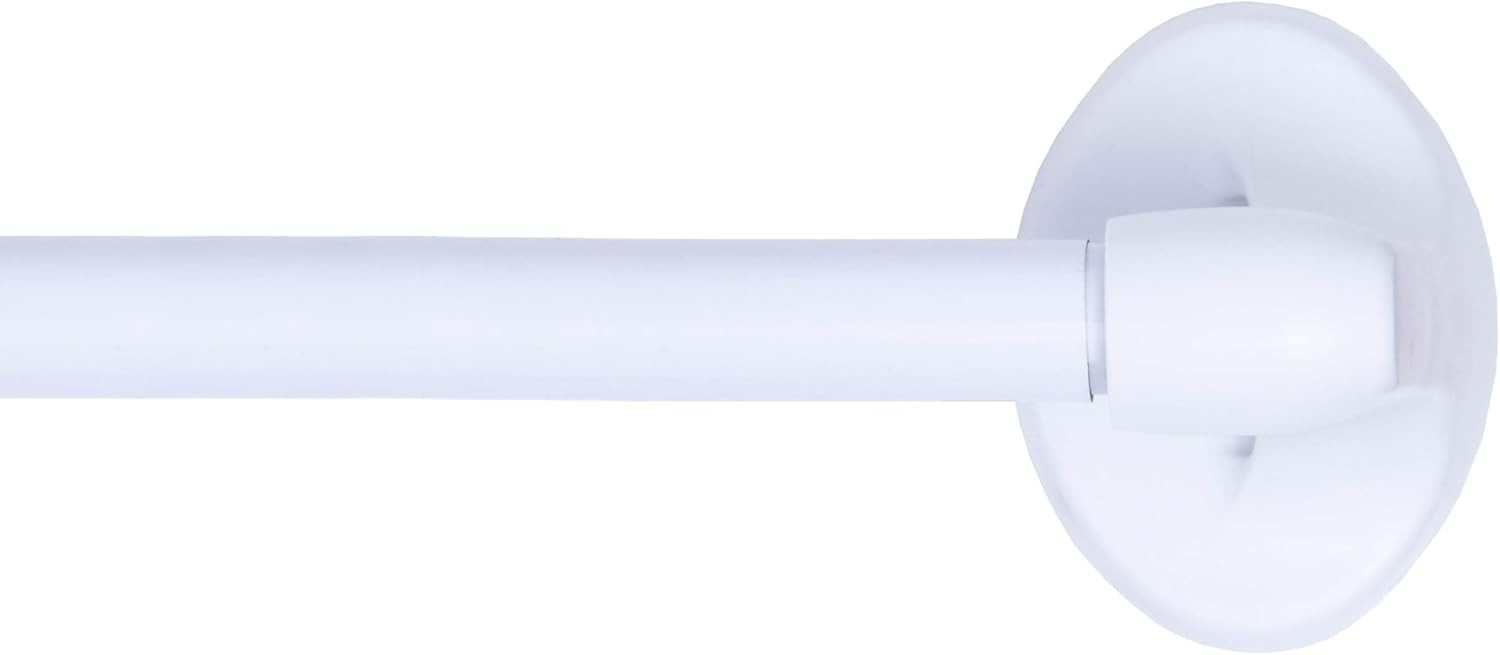 Elegant 5/8″ Multi-Use Magnetic Curtain Rod, Adjustable 16″–28″ – White Finish