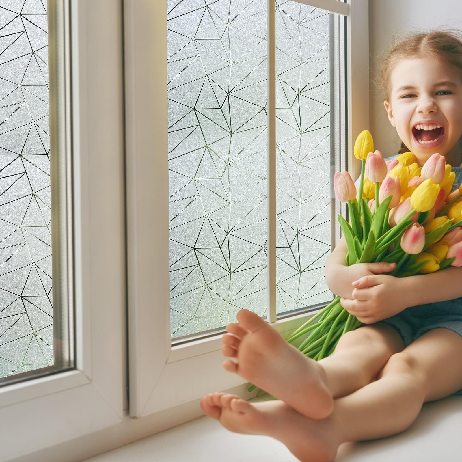 Coavas Window Privacy Film Frosted Glass Window Clings Bathroom Frosting Wind…