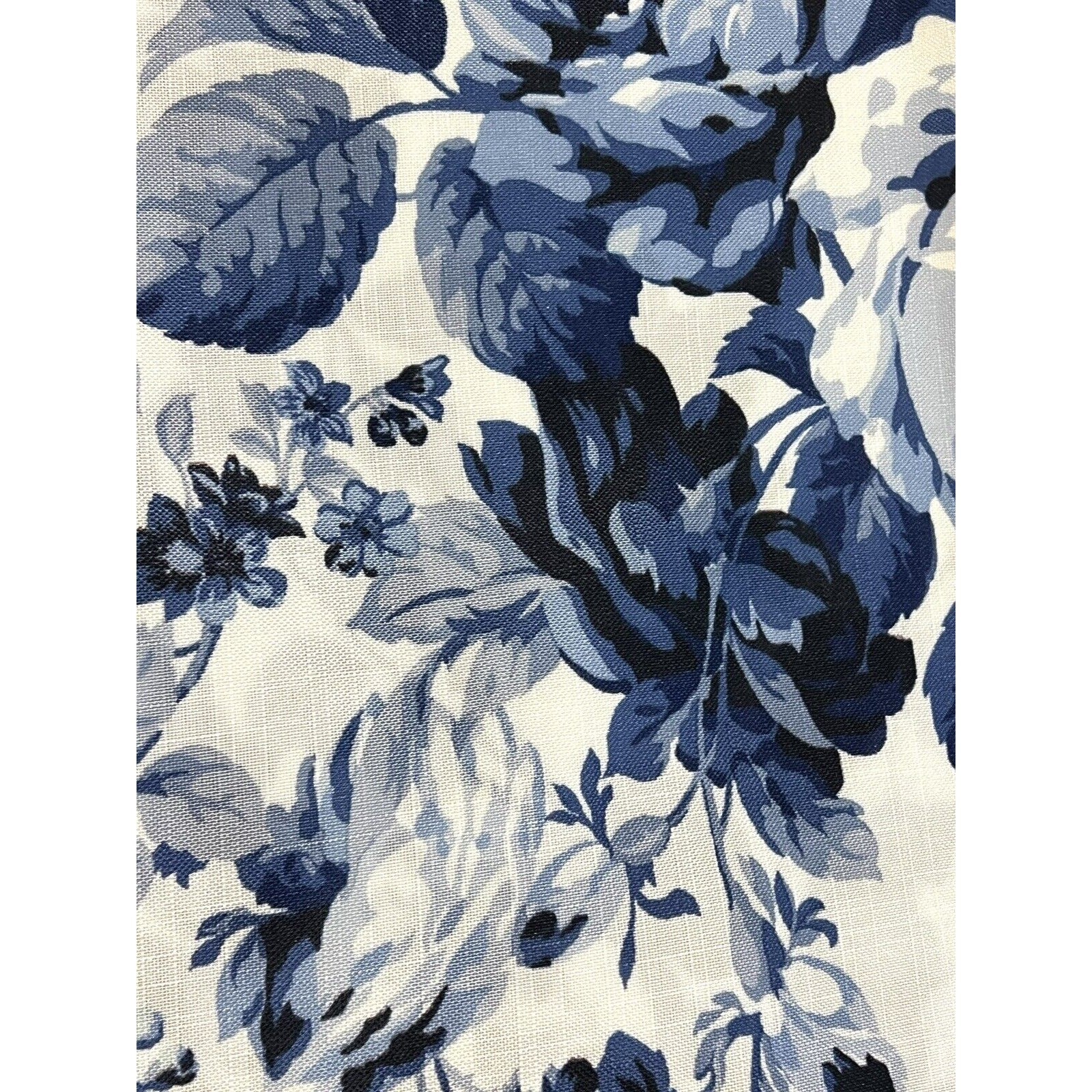 Laura Ashley Floral Blue White Roses Window Curtains 2 Panels 38×84” Joyce