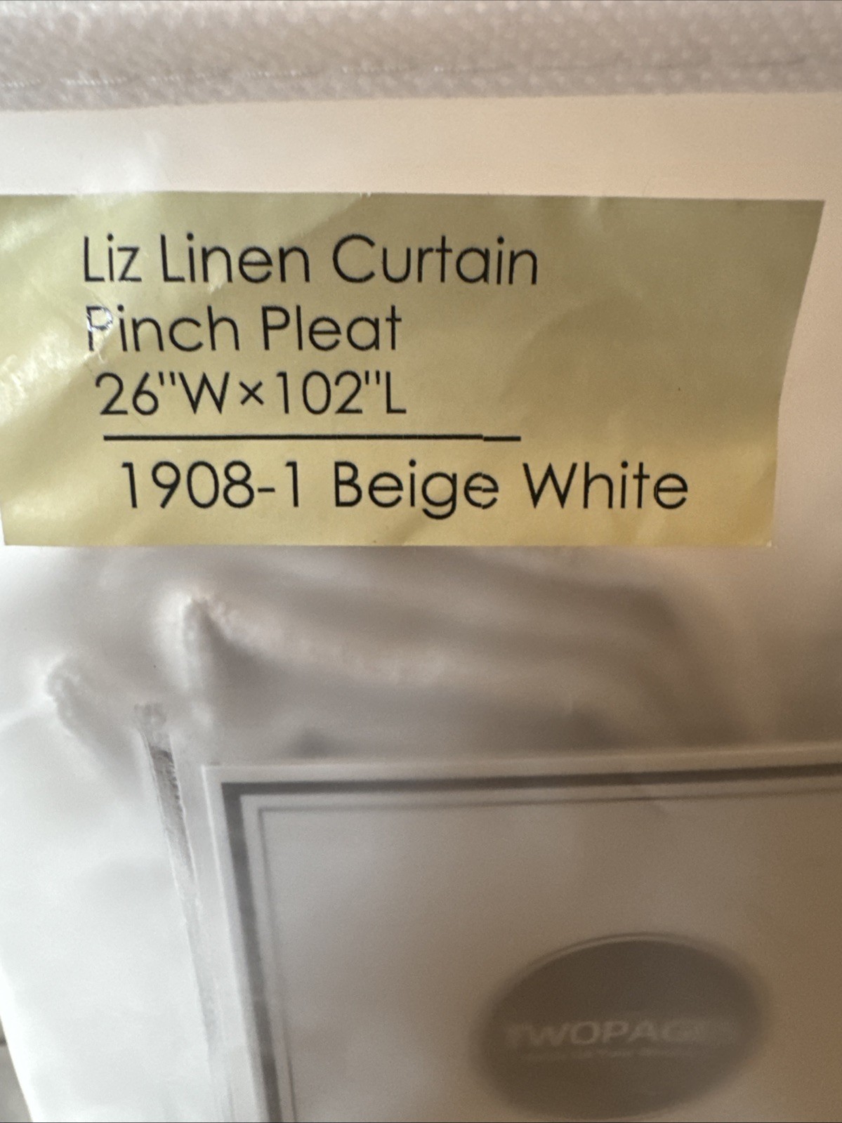 TWOPAGES LIZ LINEN BEIGE WHITE PINCH PLEAT CURTAINS ON TIKTOK 26W x 102L 1 Panel