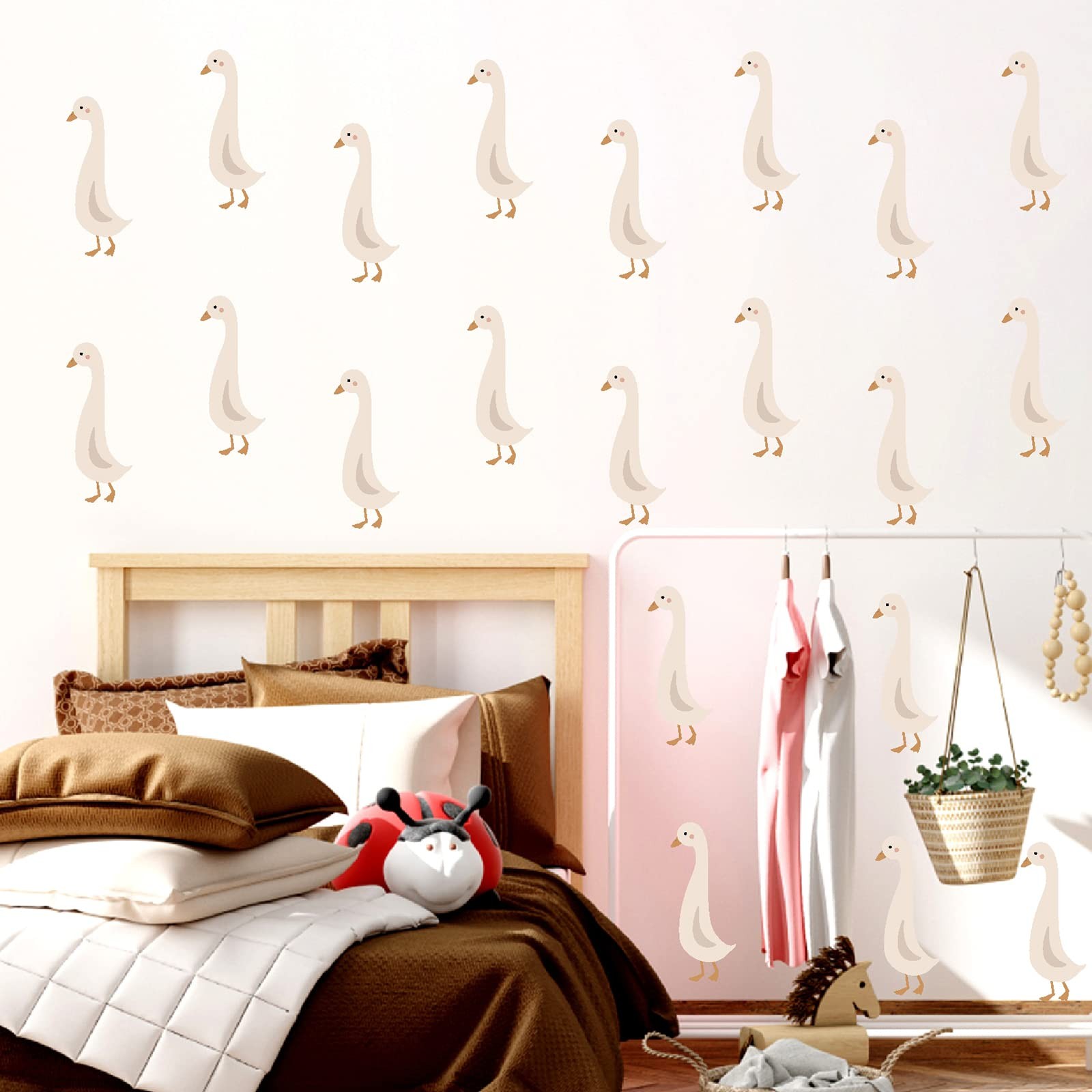 Cute Geese Wall Stickers Peel and Stick Goose Decals Funny Animal