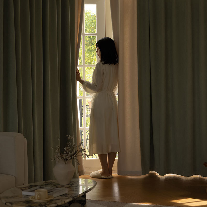 Embossed Shade Curtains Three-Dimensional Texture Curtains Living Room Curtains