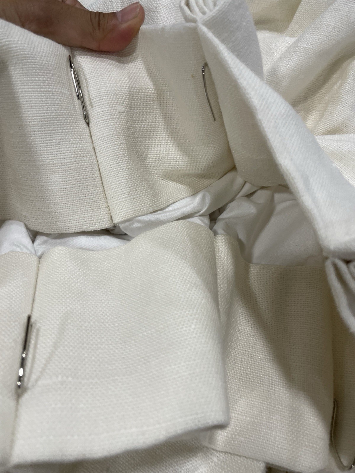 The Shade Store Ecru Ivory Linen Pinch Pleat Curtain Panel 96×102 Pair
