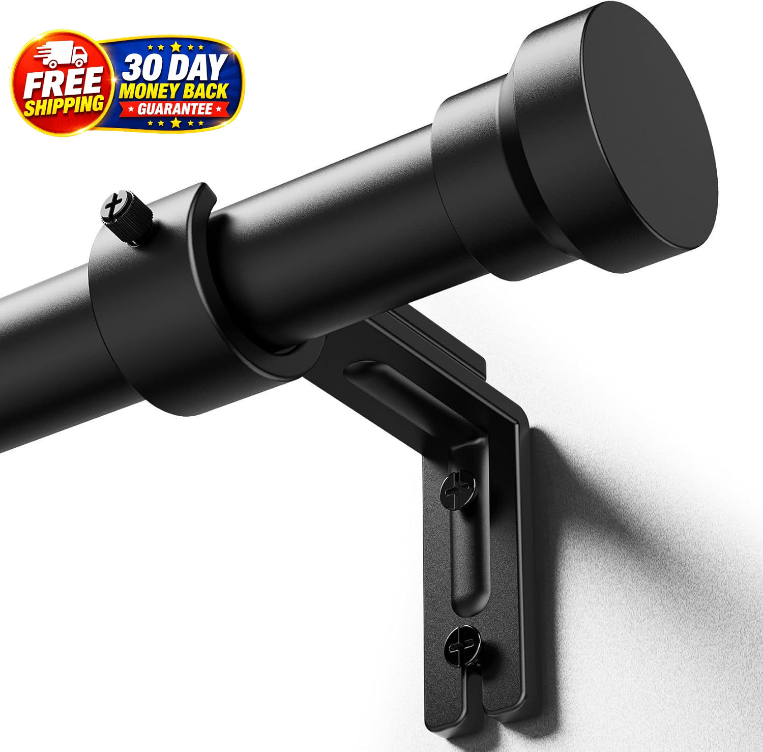 Curtain Rods 32-144 Inch Adjustable Heavy Duty Black Window Rod Extra Long