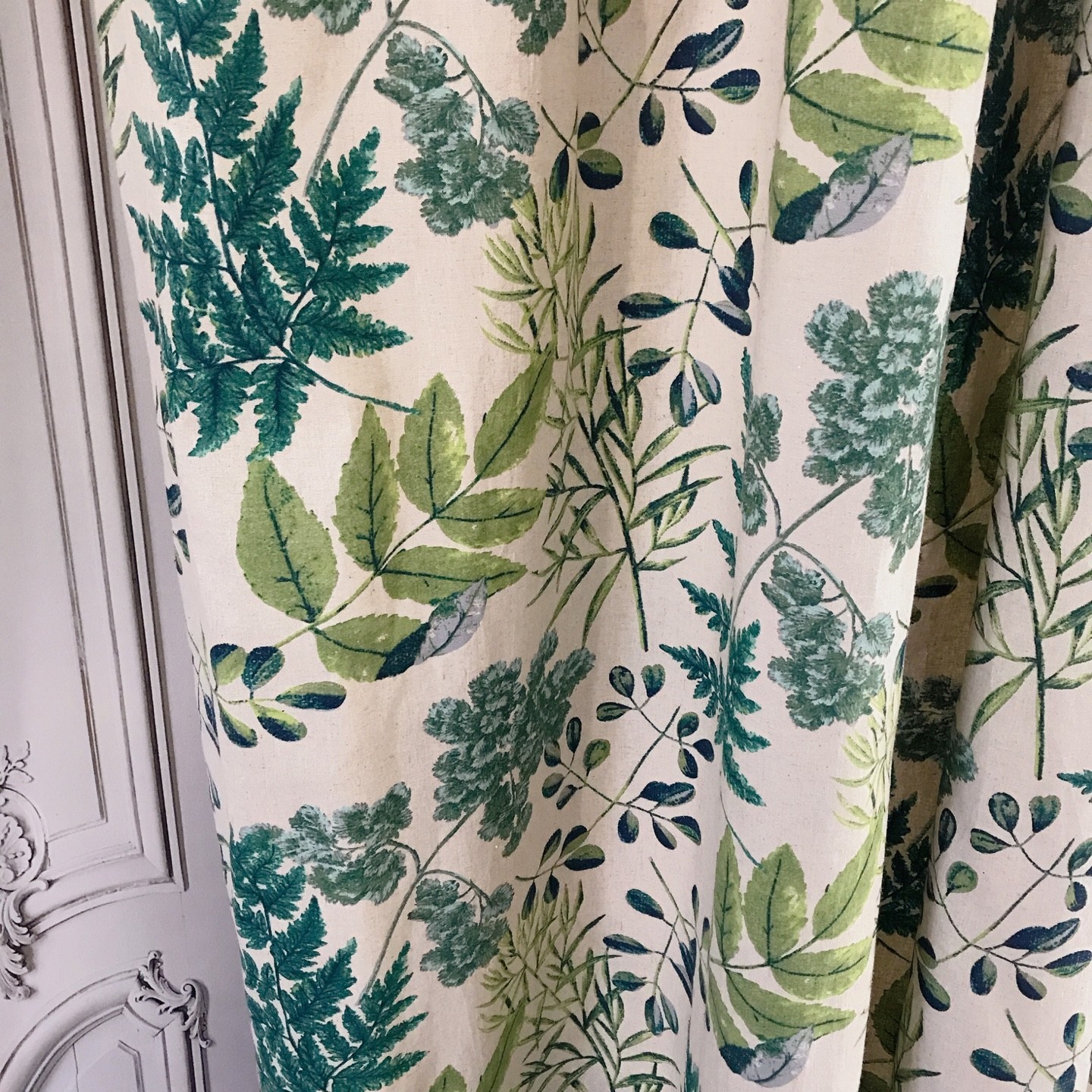 Green Leaf Botanical Curtains Handcrafted Custom Window Drapery Panels