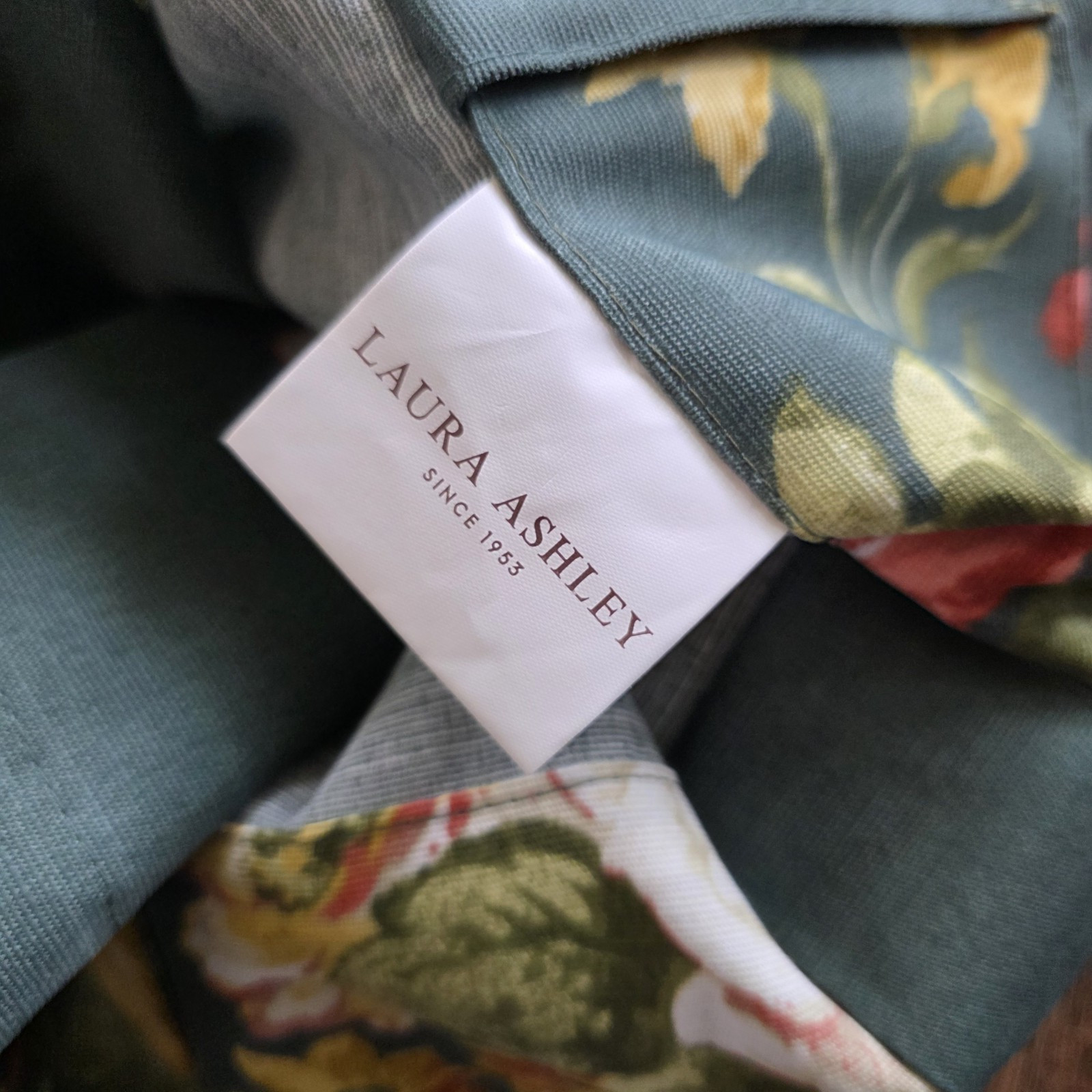 Laura Ashley Rosemore Curtains Set of 2 38×96 Floral Cotton Blend Drapes