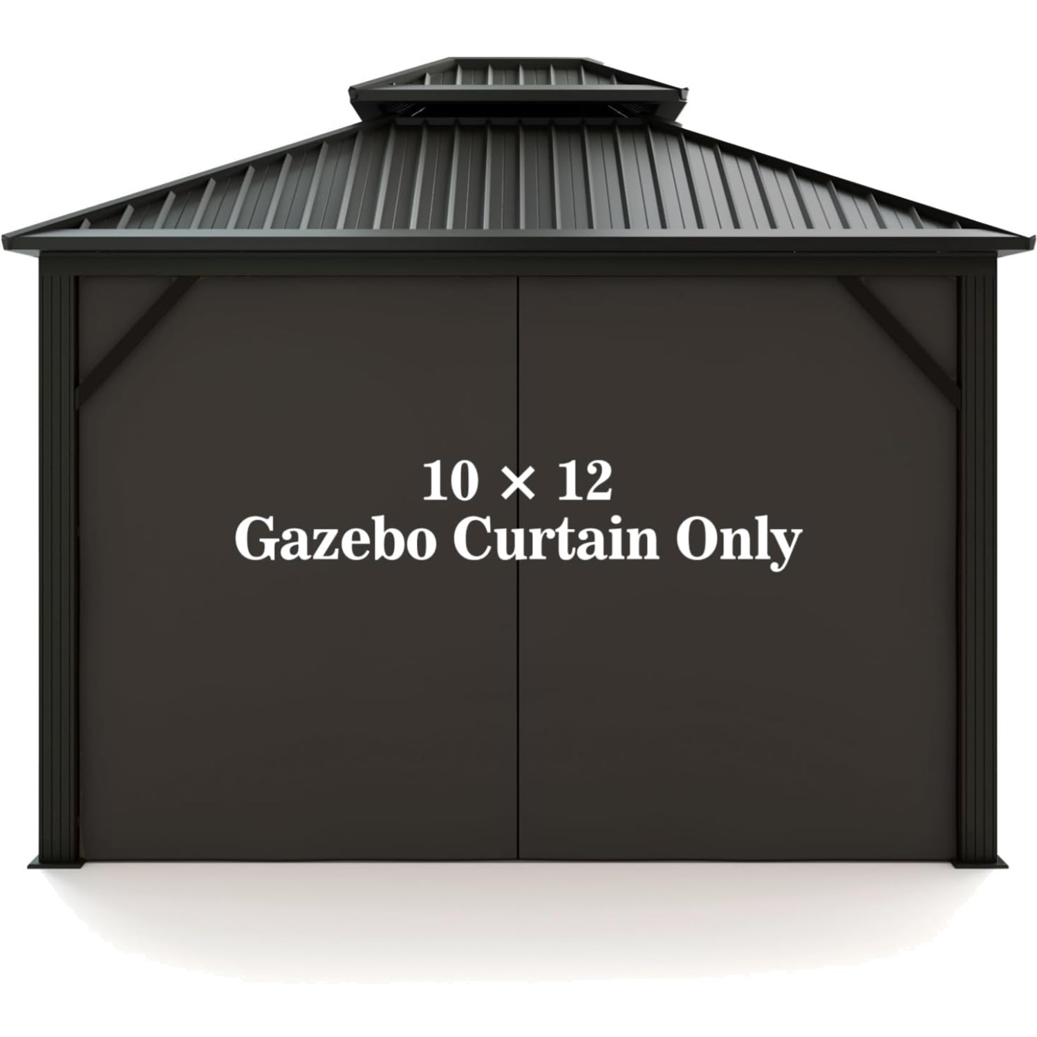 Gazebo Privacy Curtain Polyester 10×12 Outdoor Zippered Side Wall Black