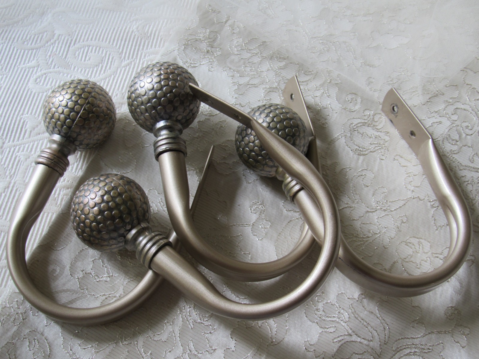 4 drapery tie-backs,metal hook tie-back,contemporary modern design,curtain hooks