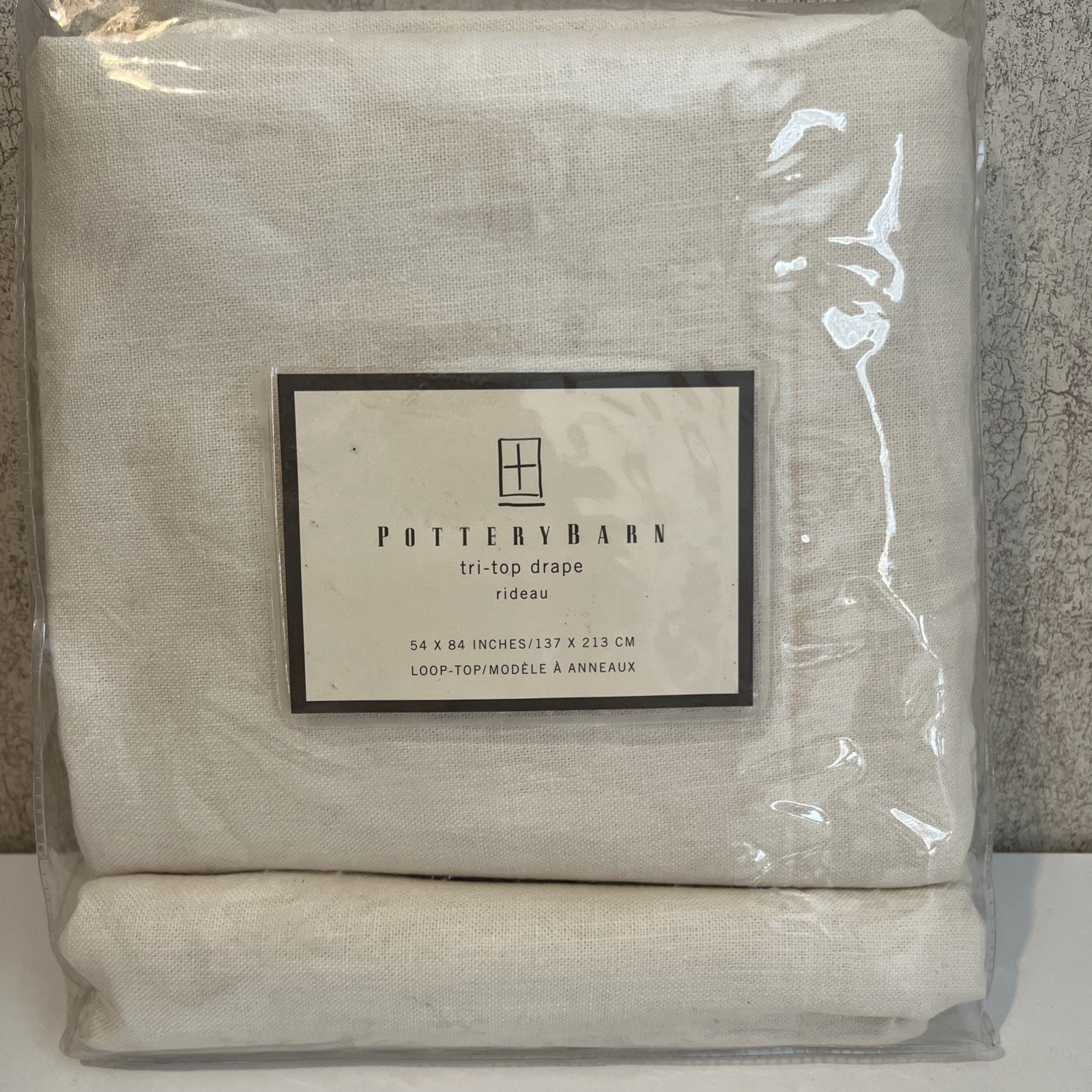 Pottery Barn Tri Top Cream Off White Drape Panel Loop Top 54×84 One Panel