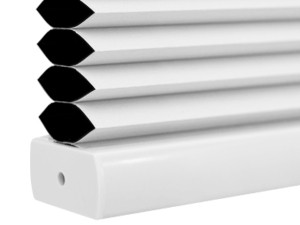 No Drill Cellular Shades, White 32″ W x 48″ H Cordless Blackout Pull Down