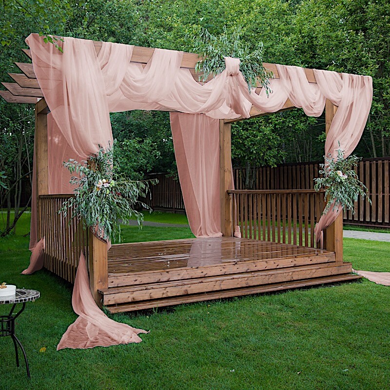 5ft x 32ft DUSTY ROSE Premium Chiffon Sheer Backdrop CURTAIN PANEL Drape Party