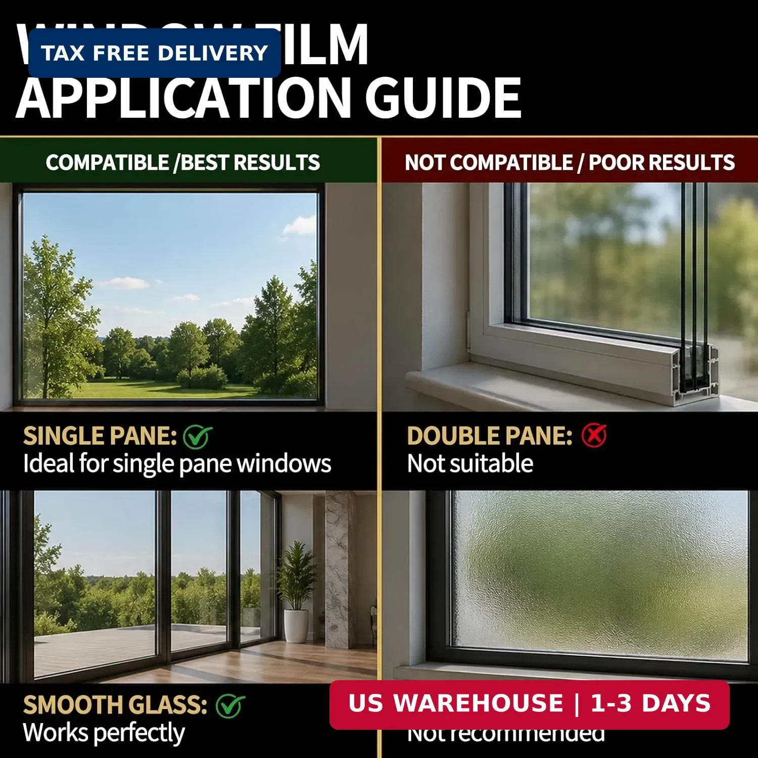 FILMGOO One Way Window Privacy Film – Window Tint for Home Daytime Privacy Mirro