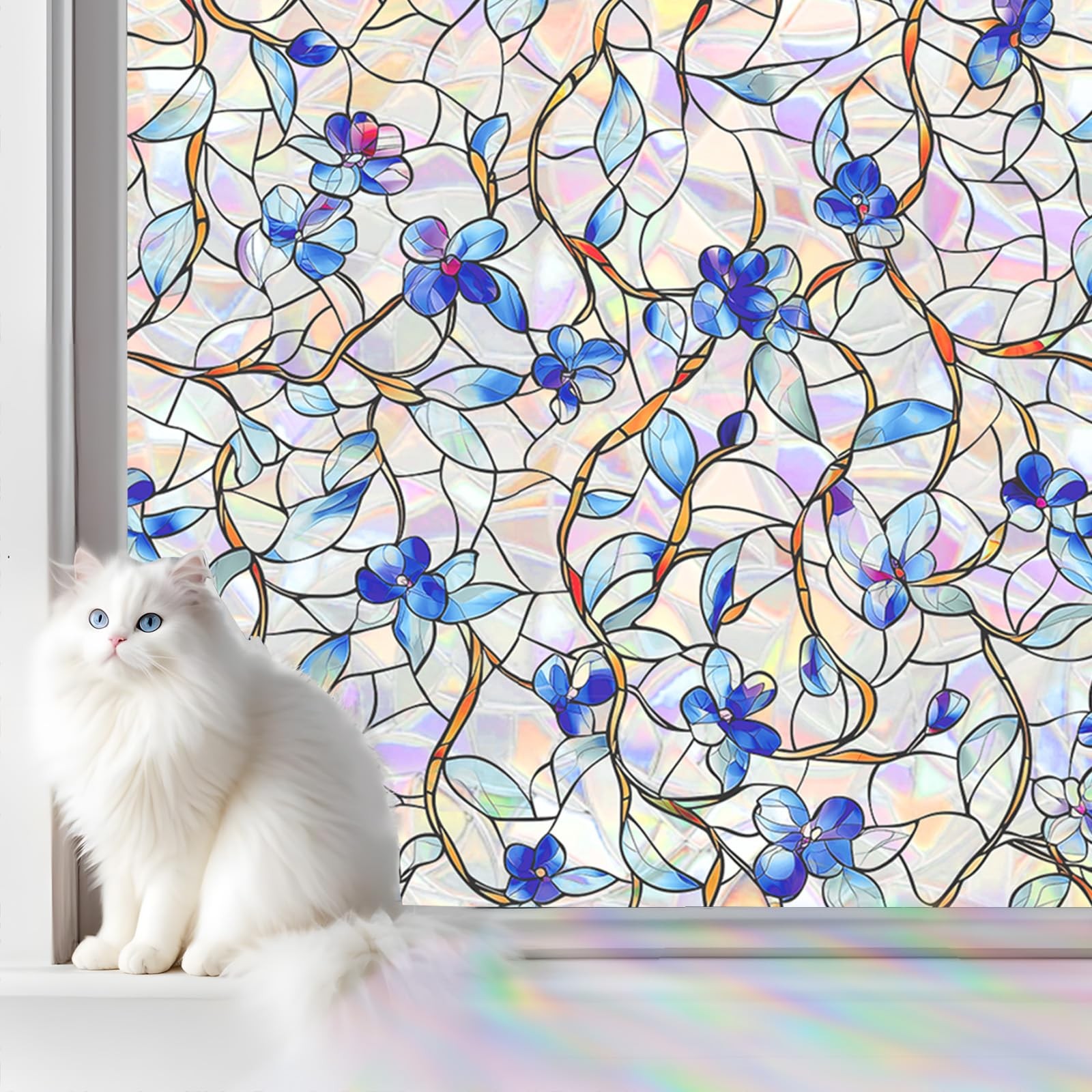 Rainbow Window Privacy Film,Heat Control,UV Blocking,Anti-Glare,Day & Night P…