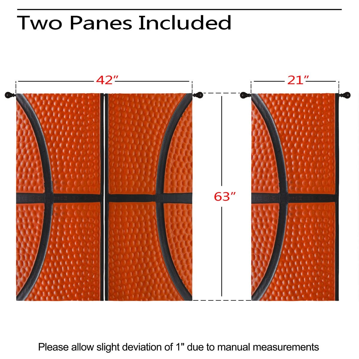 Sports Basketball Ball Blackout Curtains For Girls Boy Home Decor Surface Textur