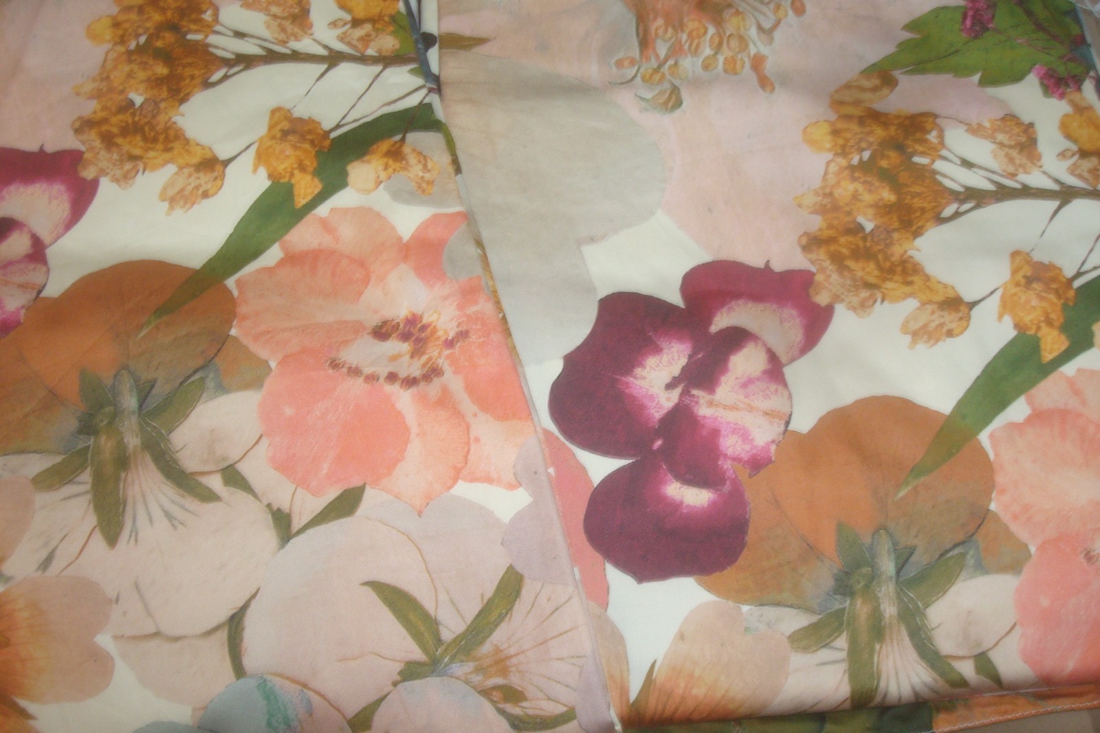 NWT Ted Baker 2 pc LINED Window Curtain Panels Mod Floral Cotton 50 x 95″ lg