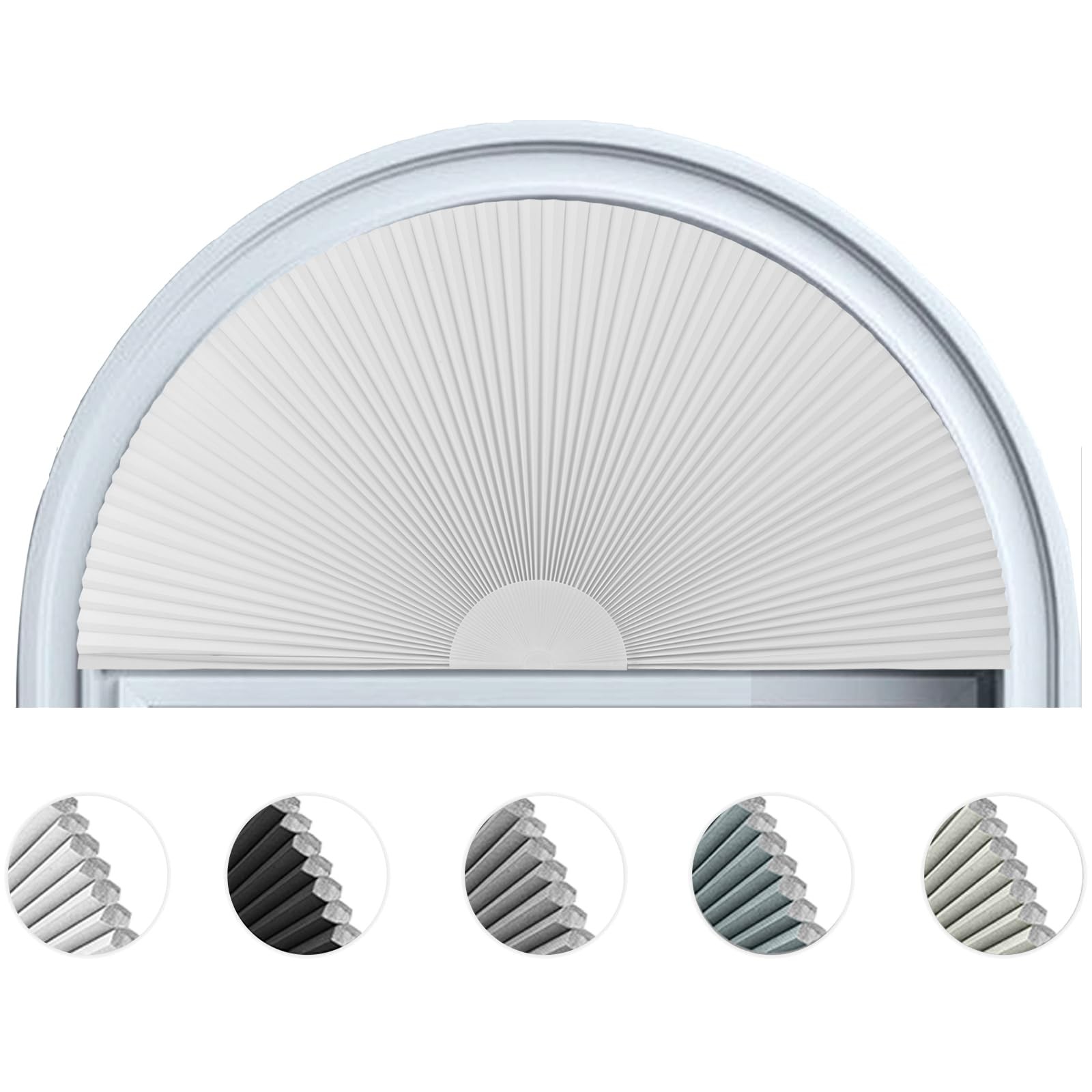 Arch Window Shade Blackout Cellular Shades Half Circle Moon Window Covering N…