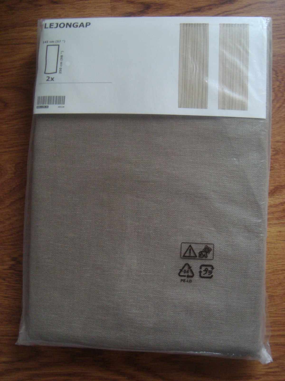 Ikea 100% LINEN Pair of Curtains 57 x 98 ” Lin Panels in Rustic Classic Dk Beige