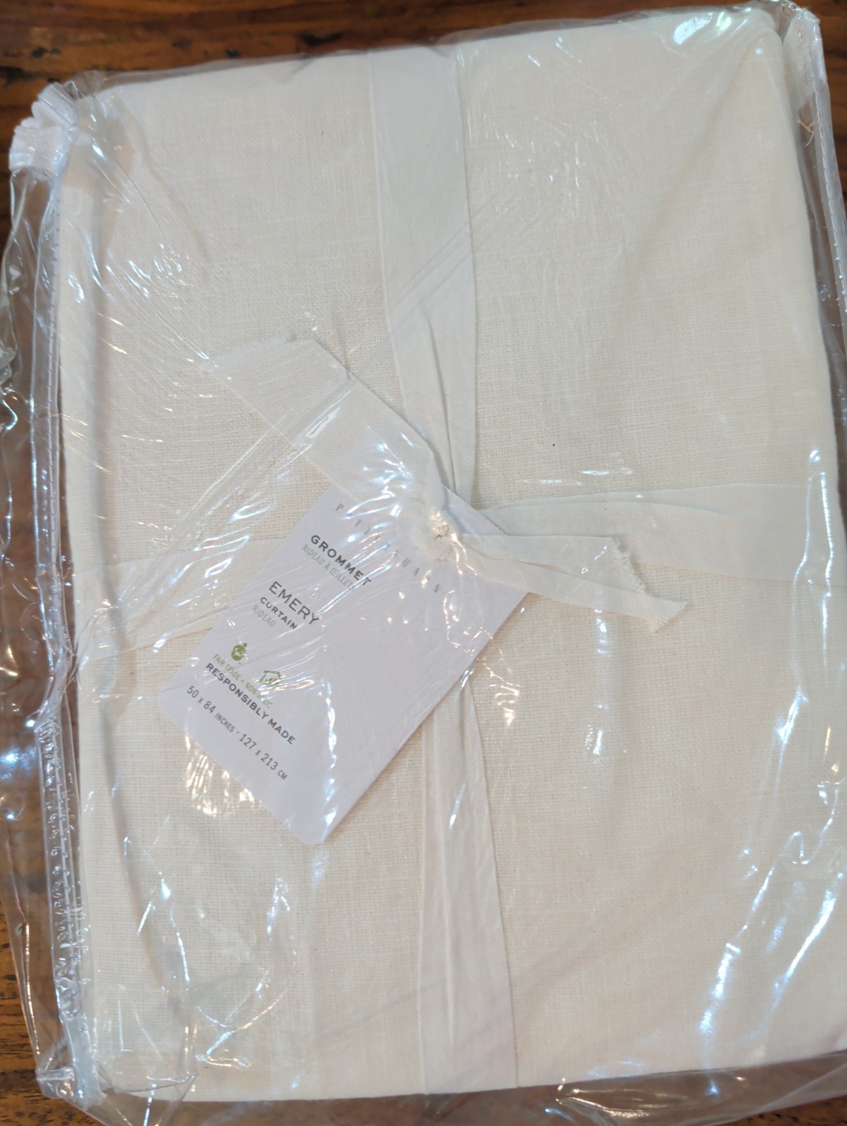 POTTERY BARN Emery Grommet Drape 50×84″ -Ivory-NWT
