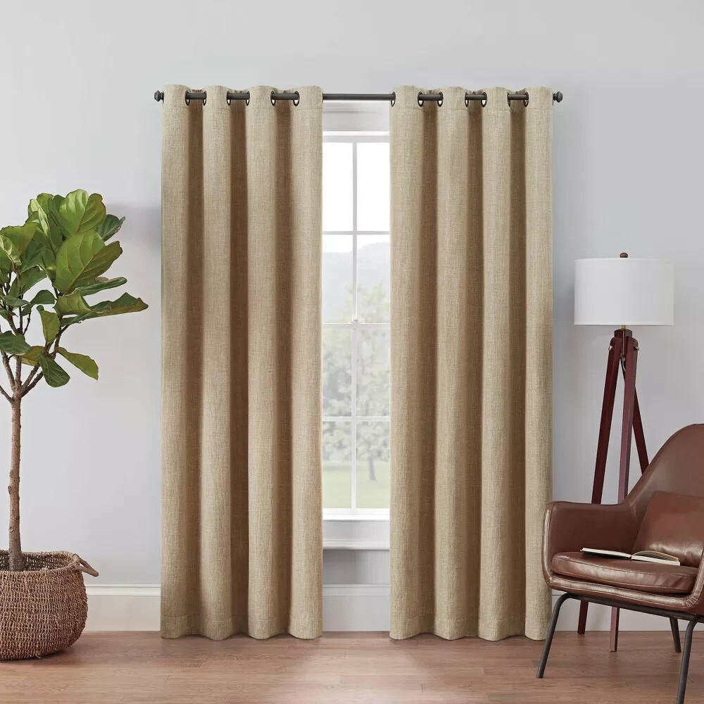 ⚡️1pc Blackout Rowland Curtain Panel – Eclipse-color Khaki size 52″W x 95″L