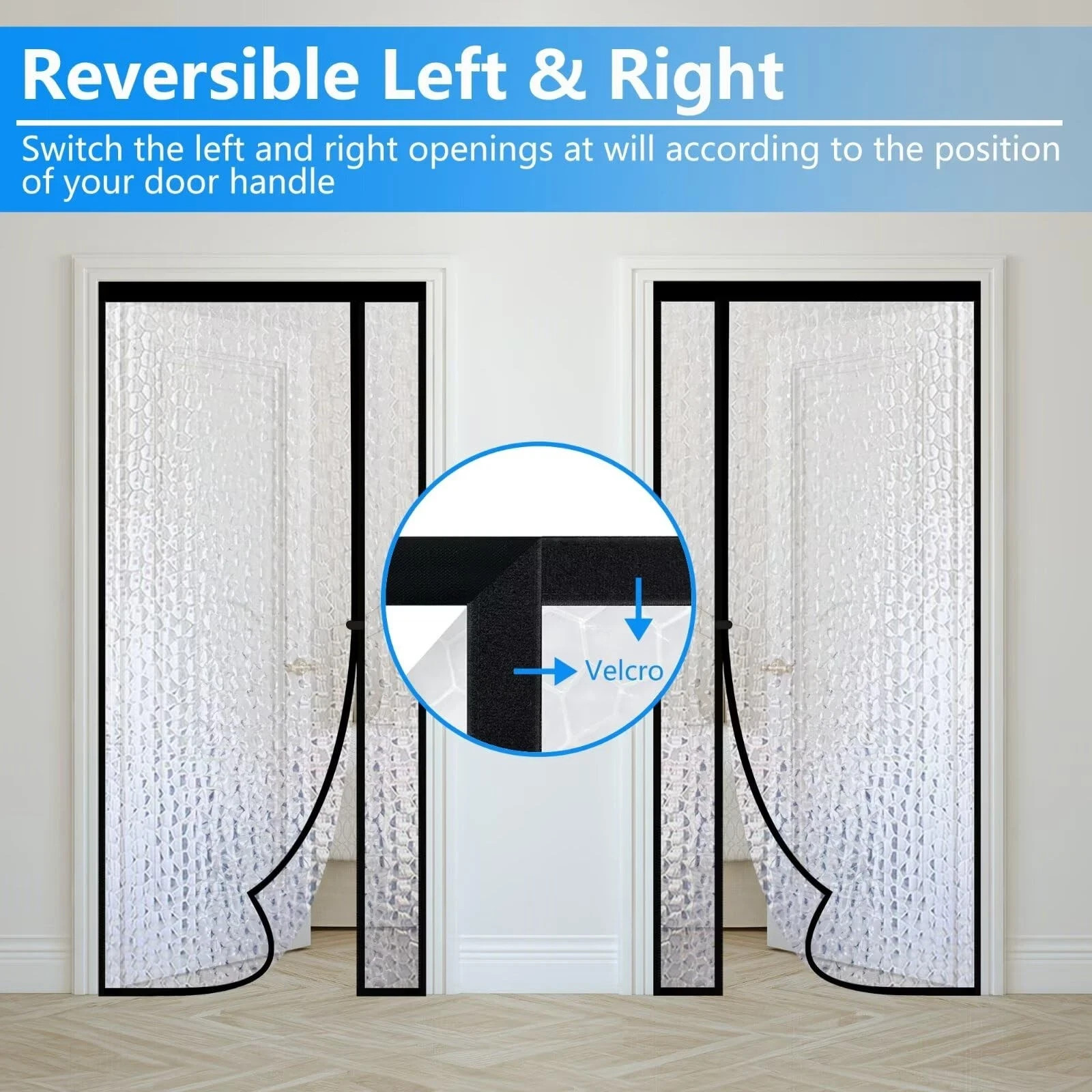 Magnetic Thermal Insulated Door Curtain Waterproof EVA Cover Left Right Side
