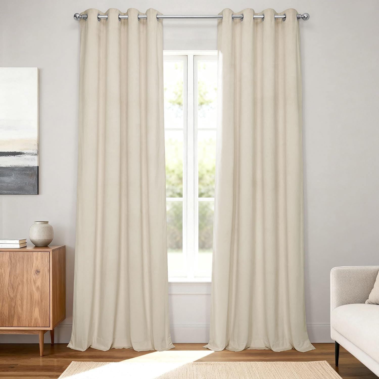 Signature Grommet Blackout Velvet Curtains for Living Room 50 X 108 (1 Panel), V