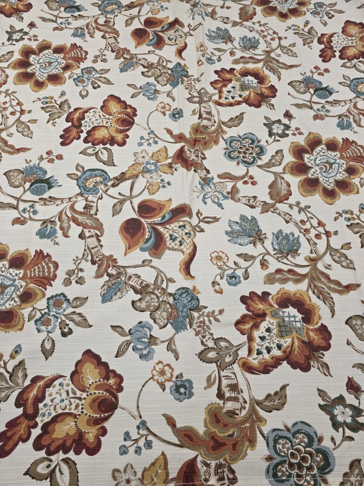 World Market Malli Curtain Panels 48 X 96 Aqua Rust Floral Cotton Sleeve Top