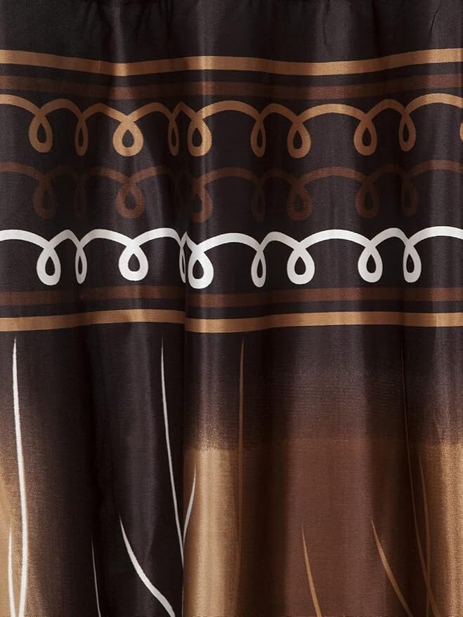 2 Piece Brown Tree Panel Eyelet Window Curtains 5 7 9 Feet