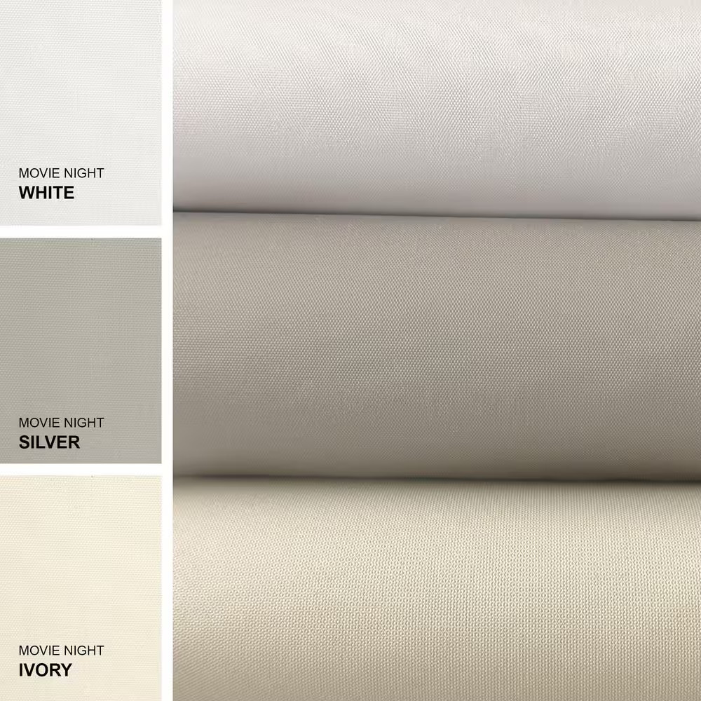 Movie Night Cut-To-Size White Blackout Adjustable Sliding Panel Track Blind with