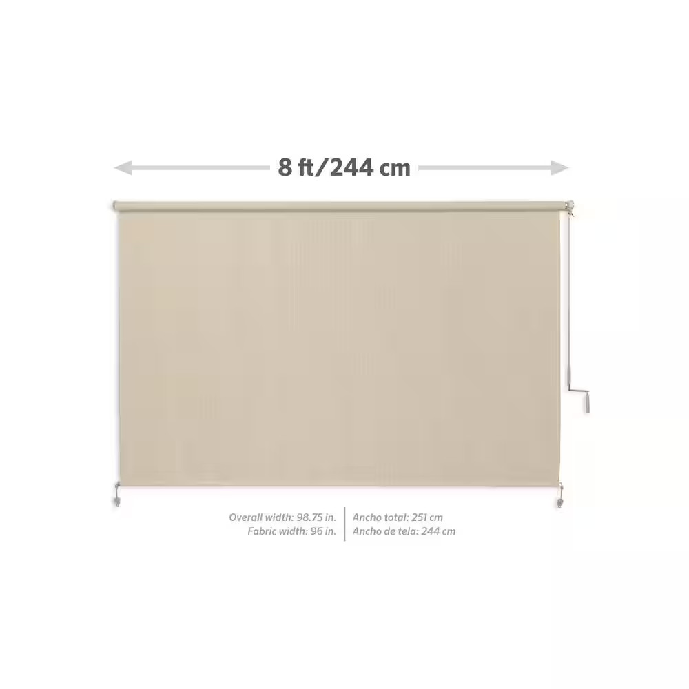 Champagne Cordless 95% UV Blocking Fade Resistant Fabric Exterior Roller Shade 9