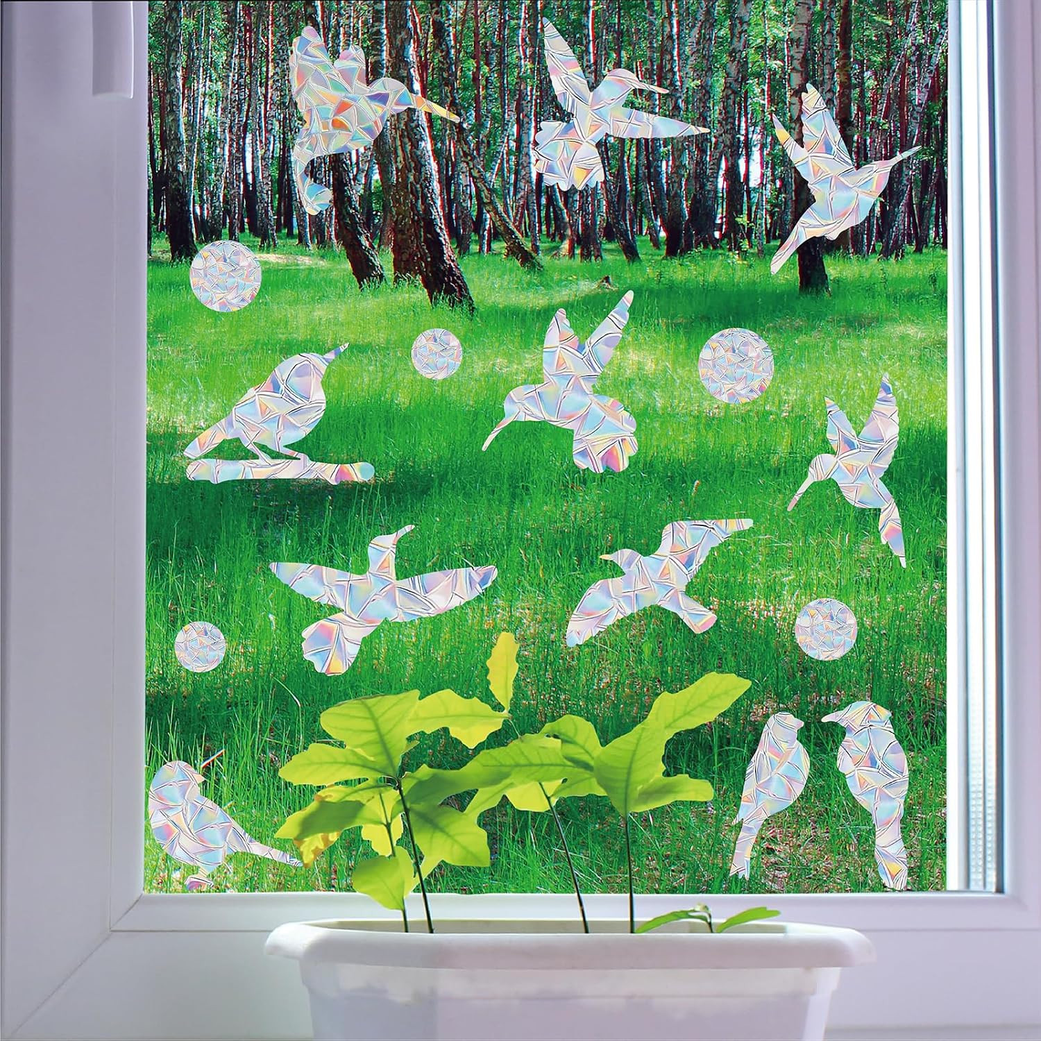 Anti-Collision Window Decals for Bird Strikes,Static Clings Glass Door Window St