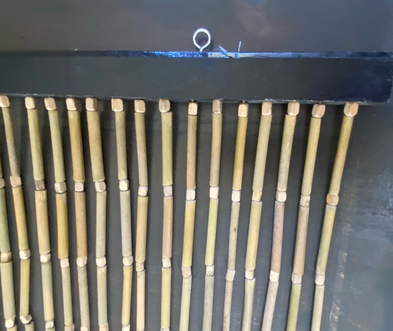 60 Strings Natural Bamboo Beaded Curtain for Doorway Or Window Handmade 76” Long