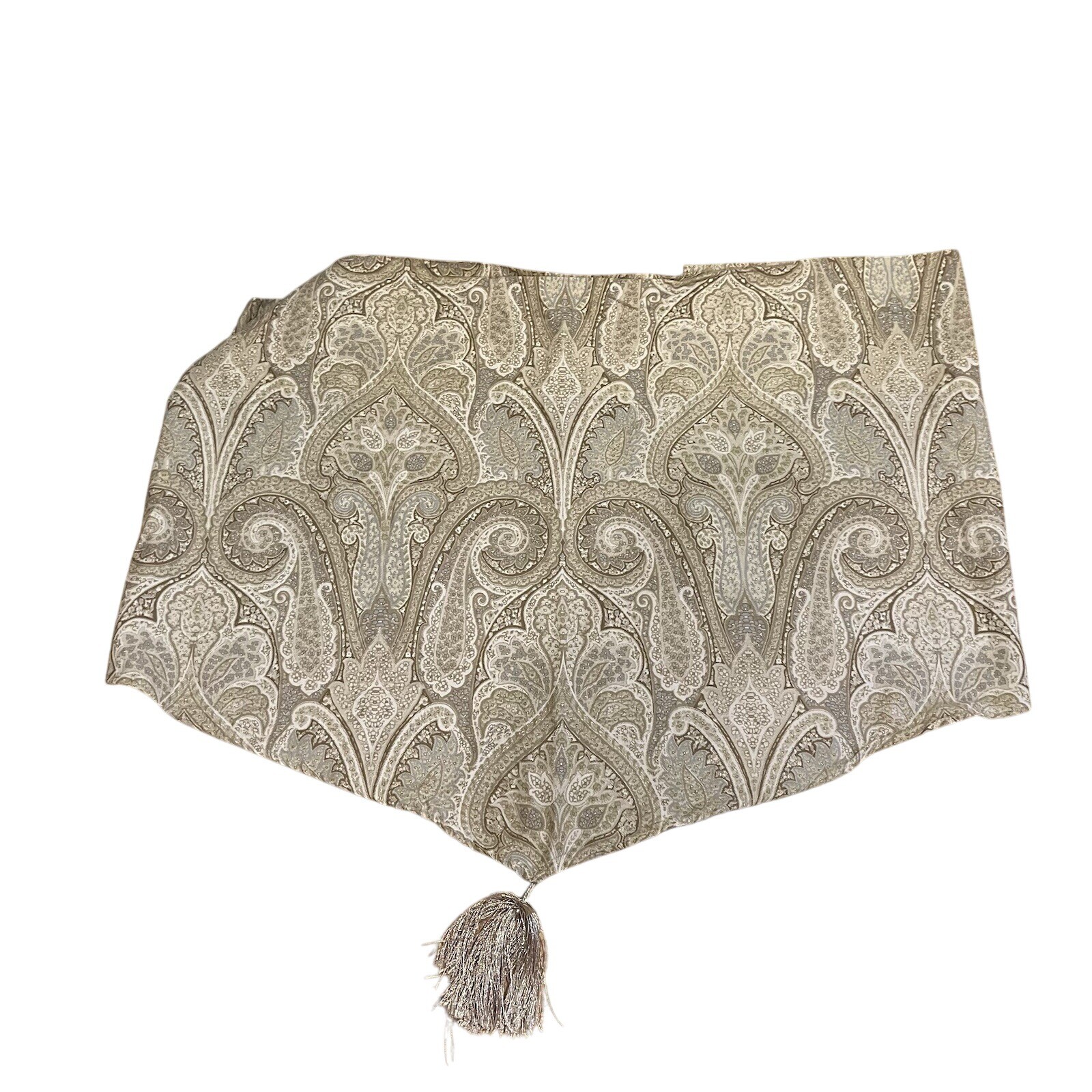 Waverly Cashmere Pearl Ascot Valance 50″Wx26″L Shades Of Brown Paisley