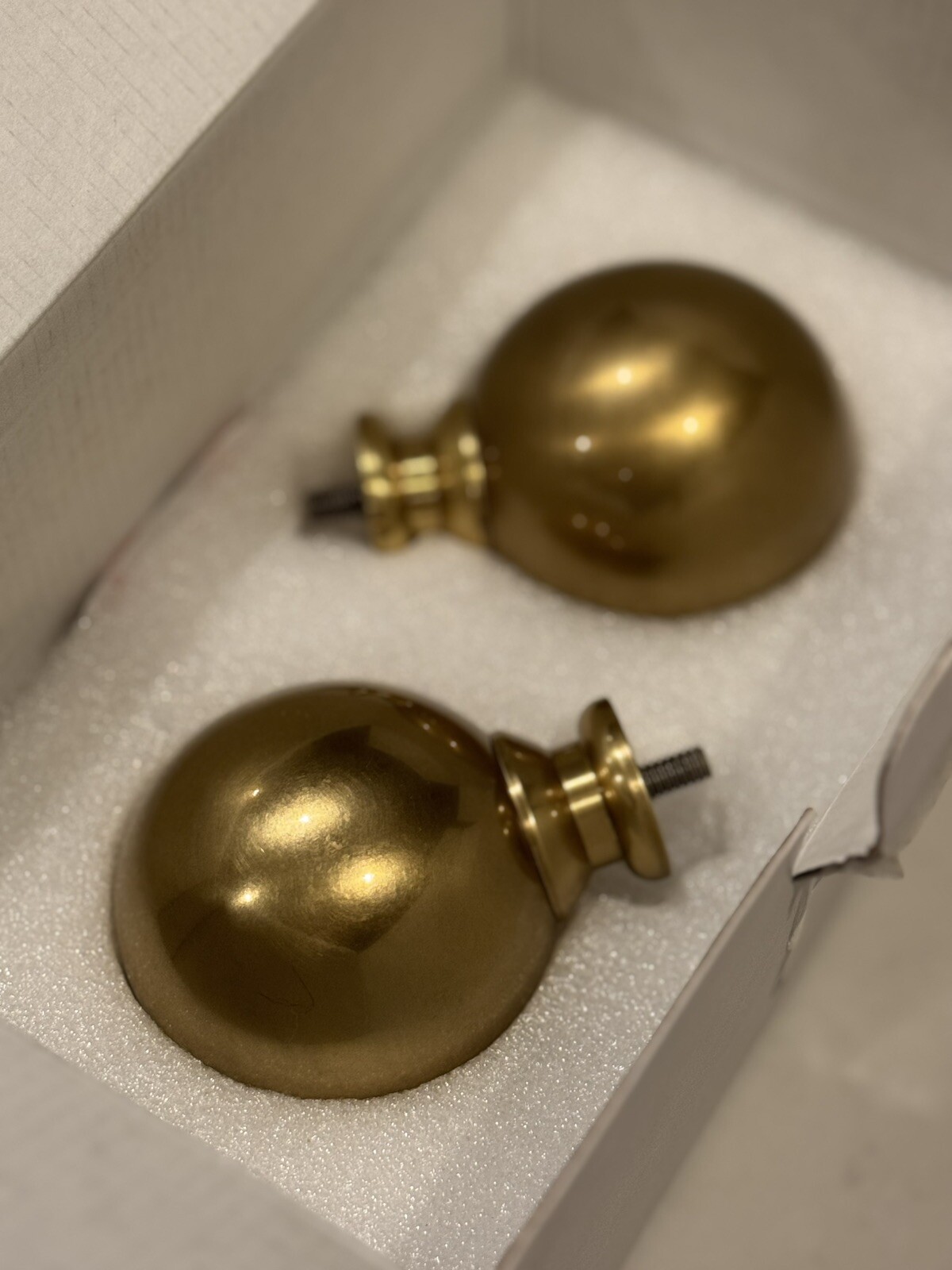 RH Restoration Hardware Easton Solid Brass Ball Finials Medium Set of 2pc