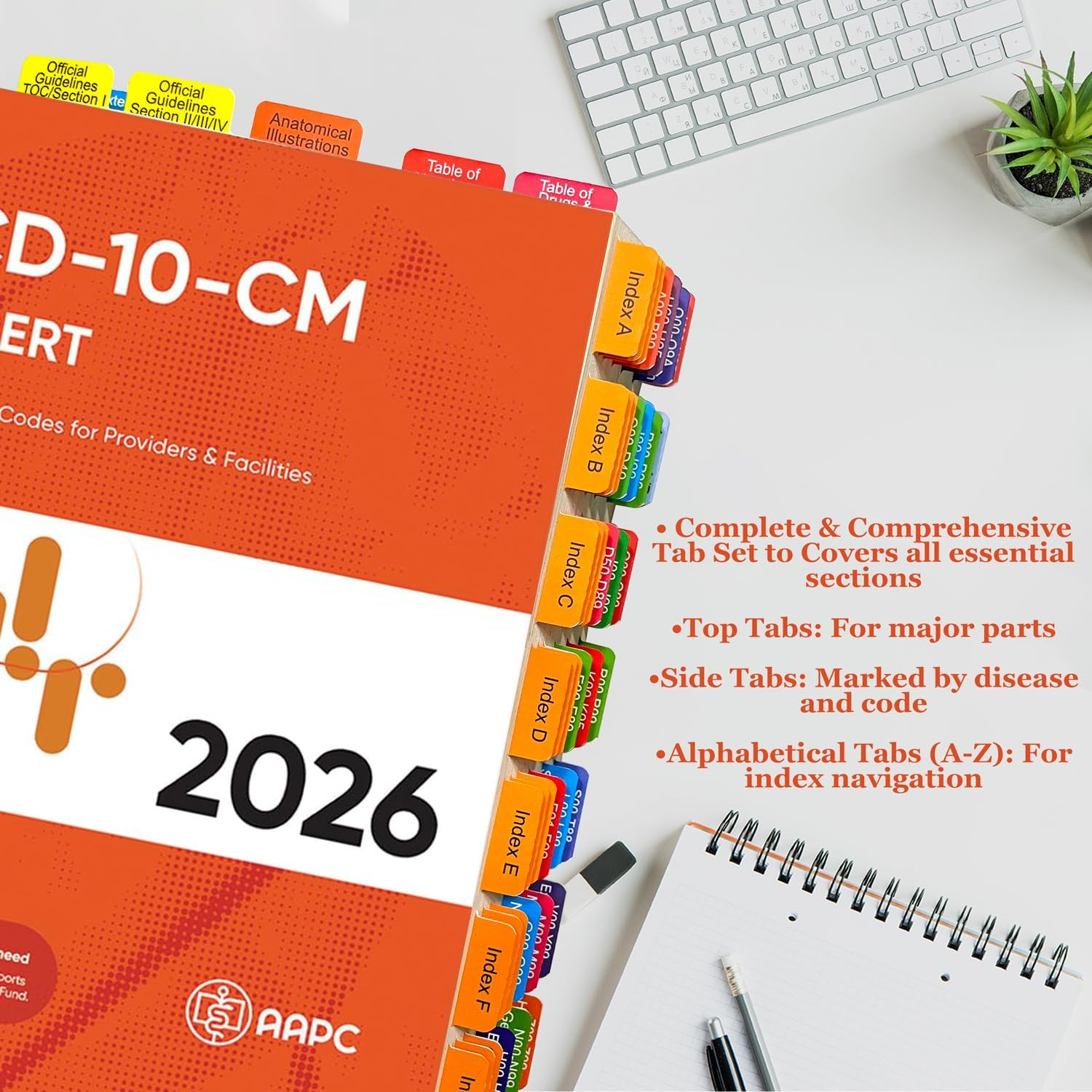 Upgraded Index Tabs for AAPC Version ICD-10-CM Expert 2026/2025 The Complete Off