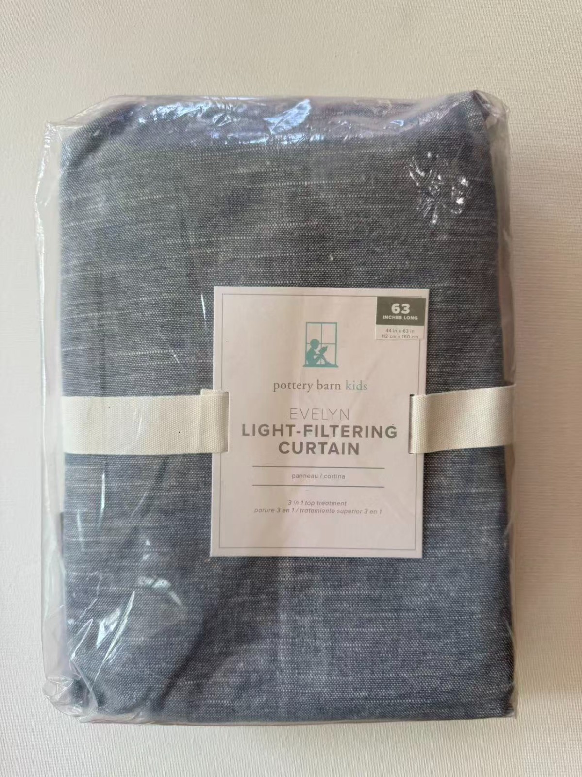 NWT Pottery Barn Kids Evelyn Light-Filtering Curtain Blue (Set 2) – 44×63
