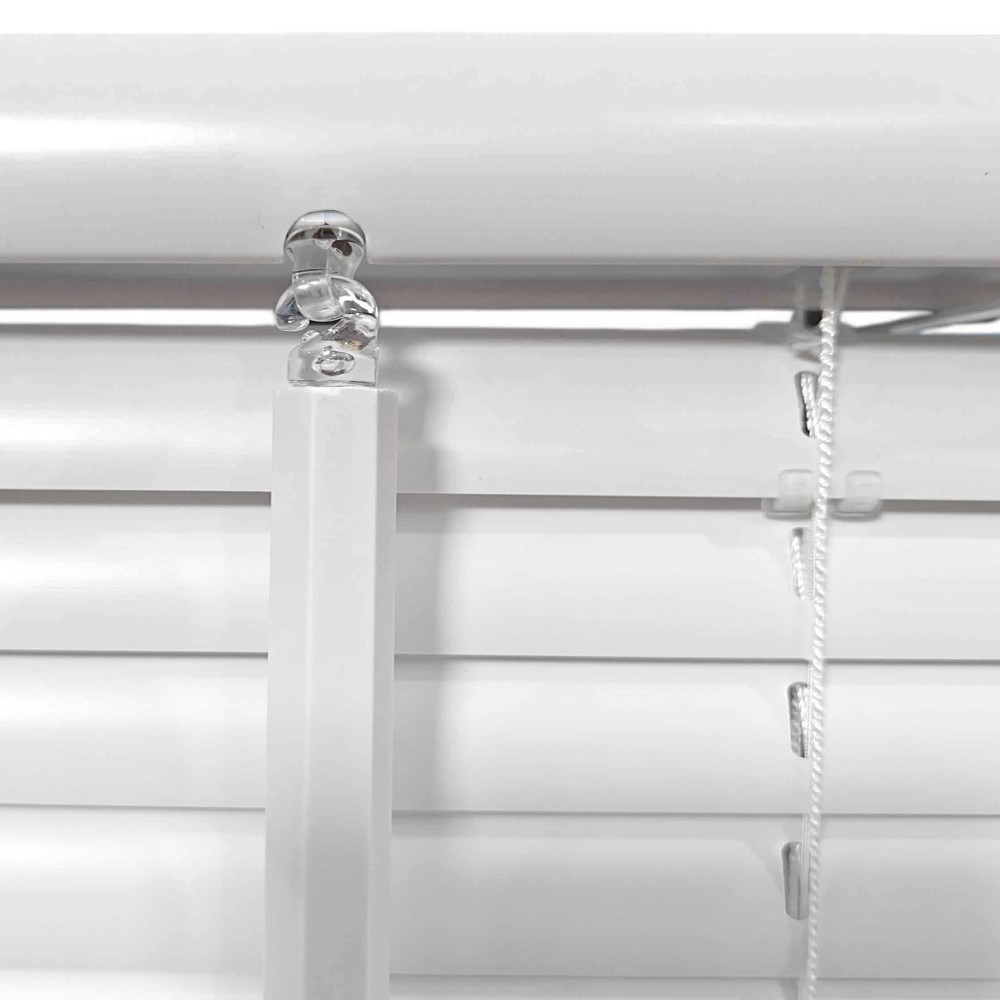 Cordless 1″ Light Filtering Vinyl Mini Blinds, White, 27″ x 60″