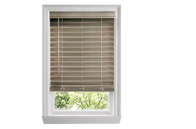 Home Decorators Driftwood Gray Cordless Faux Wood Blinds 34×48 2.5in Slats