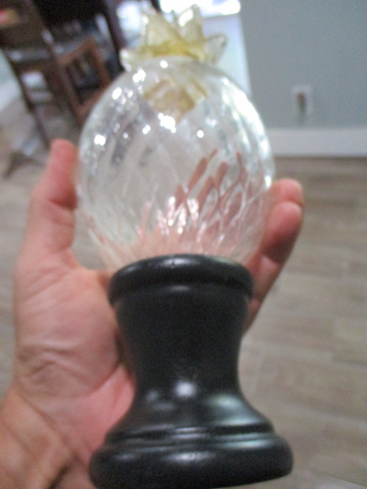 Murano Gold Top Pineapple Finial Finesse Murano Glass Curtain Rod Finial