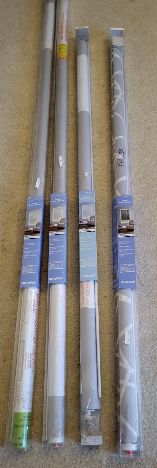4- Stylewell Roller Shade Light Filtering Fabric with Hardware