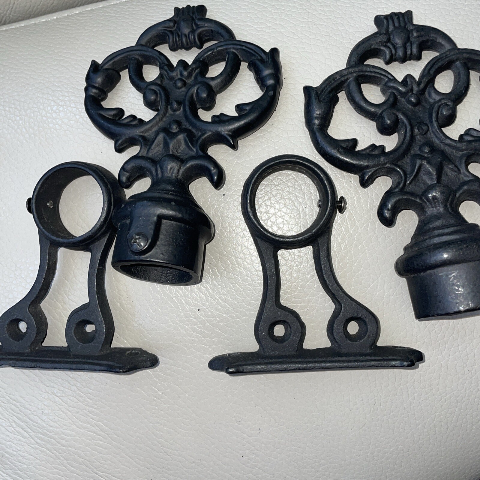 2 Wrought Iron Curtain brackets and 2 ends very heavy