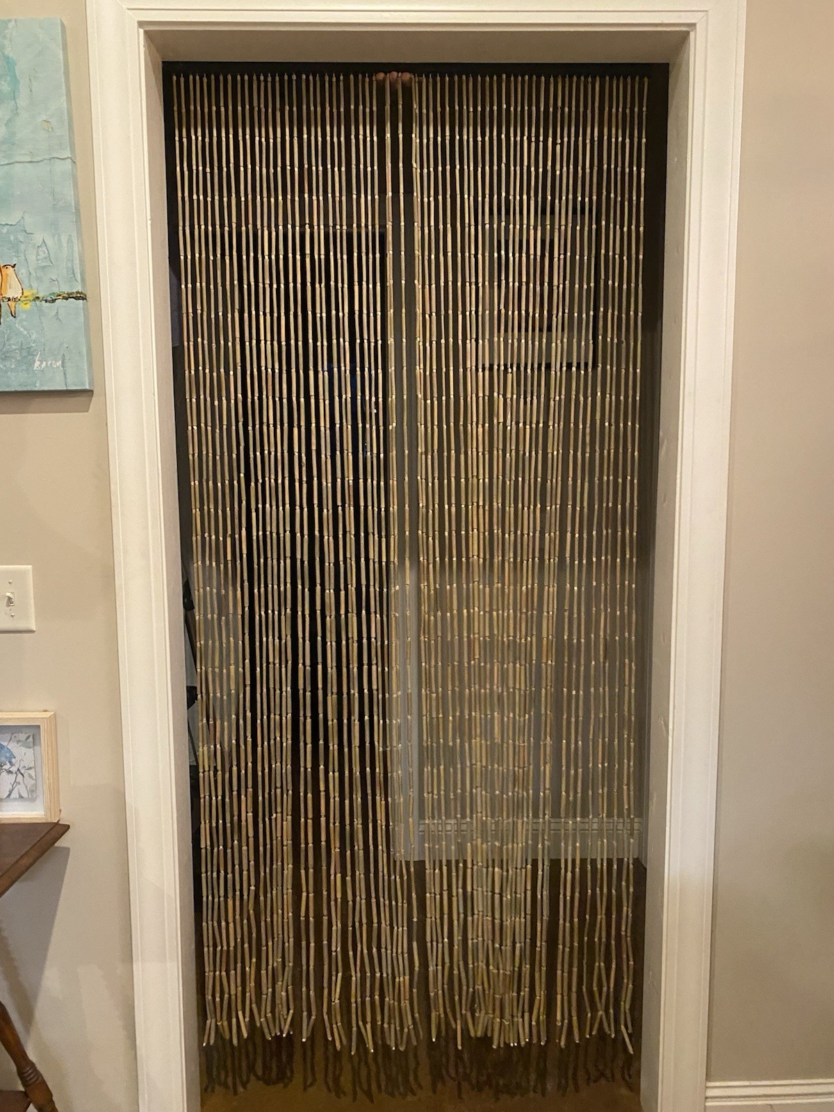 60 Strings Natural Bamboo Beaded Curtain for Doorway Or Window Handmade 76” Long