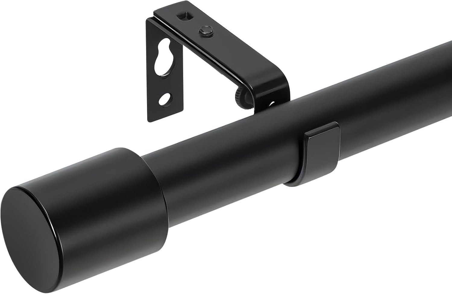 Extra Strong 1 Inch Black Curtain Rod for Large Windows – Heavy Duty Adjustable