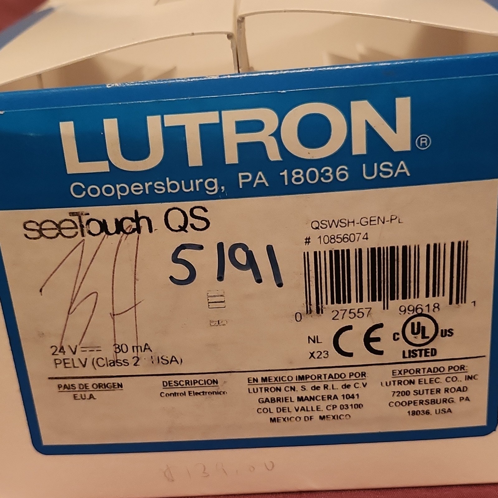 Lutron seeTouch QS Wallstation Control White Preset QSWHS-GEN-PL