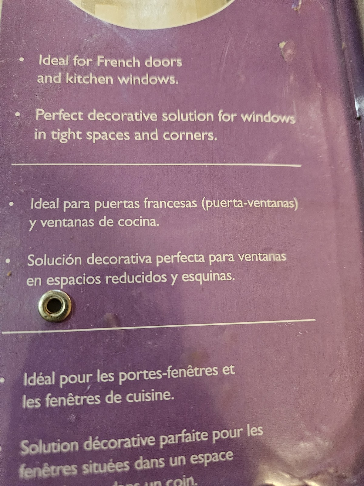 Levolor 1/2″ Window cover Swing Arm Brushed Nickel for french doors, windows