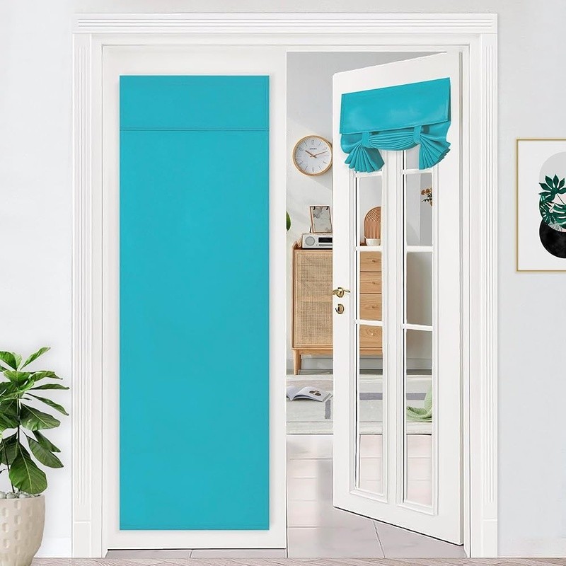 Thermal Insulated French Door Curtain Light Blocking Easy Install Privacy Panel